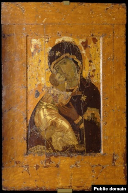 Вишгородська ікона Божої Матері, нині відома як Володимирська. За переказами, її було вивезено після походу на Київ Володимиро-суздальським князем Андрієм Боголюбським