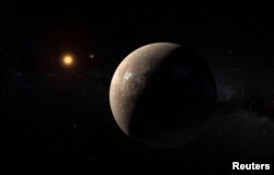 Художнє зображення однієї з екзопланет, відкритих упродовж останніх років – Proxima b на орбіті «червоного карлика», серпень 2016 року
