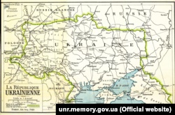 Мапа України, видана у Парижі в 1919 році