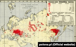 Сірий клин – посередині цього фрагменту мапи, що була видана Юрієм Гасенком у 1920 році у Відні під назвою «Світова мапа з розміщенням Українців по світу». Загальна площа Сірого клину – 460 тисяч квадратних кілометрів