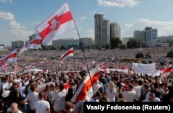 Під час «Маршу свободи» в Мінську, 16 серпня 2020 року