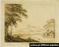 Вигляд на Почаївську лавру. Малюнок 1794 року
