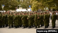 Проводи мобілізованих на війну в Україні. Севастополь, 27 вересня 2022 року